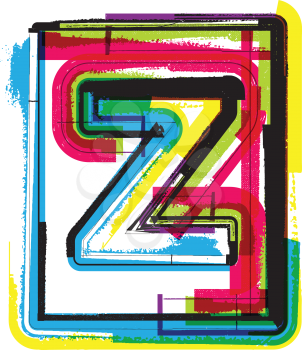 Colorful Grunge Font LETTER z