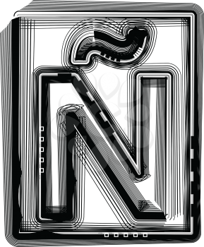 Striped Font Letter Ñ