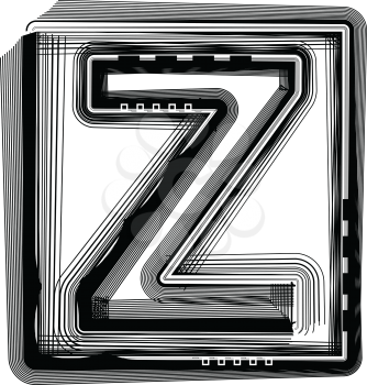 Striped Font Letter Z