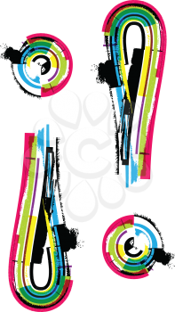 Colorful Grunge exclamation mark symbol