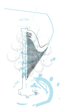 Abstract harp illustration