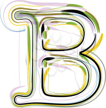 Organic Font illustration. Letter B