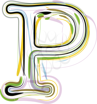 Organic Font illustration. Letter P
