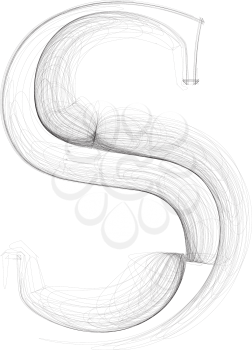 Hand draw font. LETTER S. Vector illustration