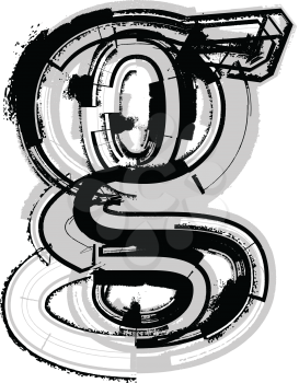 Grunge Font. Letter g