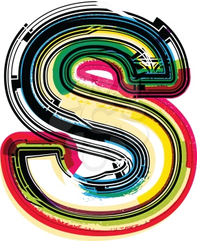 Colorful Grunge LETTER S