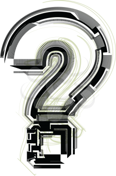 technological font Question mark symbol