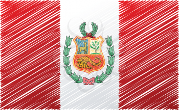 Peruvian flag, vector illustration