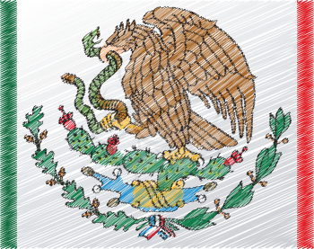 Coat of arms, Mexico, vector illustration