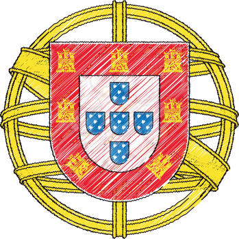 Portugal coat of arms, vector illustration