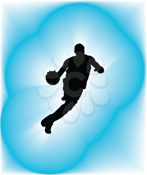 Basketball player in action. Vector illustration