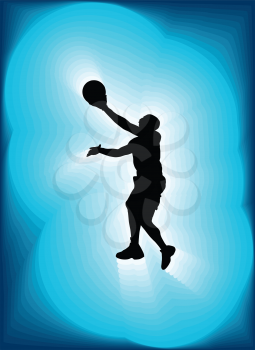 Basketball player in action. Vector illustration