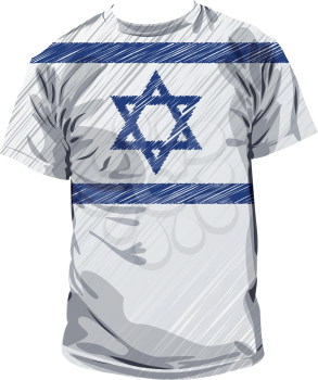 Israel tee, vector illustration