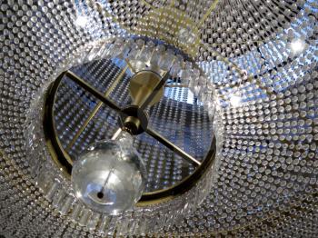 Closeup of Beautiful Contemporary glass chandelier