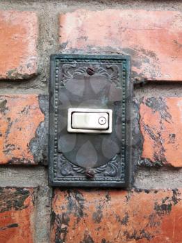 Vintage doorbell in vertical orientation