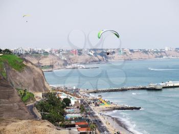 Stock Photo - Shot of the Green Coast beach in Lima-Peru July 2015