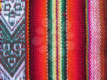 South America Indian woven fabrics colorful background