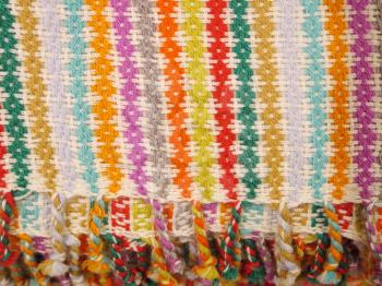 Peruvian hand made woolen fabric background