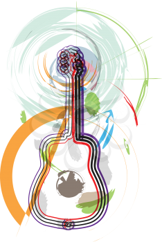 Guitar music instrument vector illustration