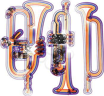 Abstract trumpet illustration