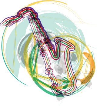 Abstract saxophone vector illustration