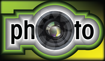 Professional photo lens. Editable vector illustration