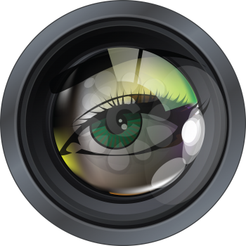 Professional photo lens. Editable vector illustration