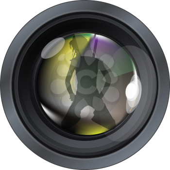 Professional photo lens. Editable vector illustration 