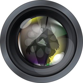 Professional photo lens. Editable vector illustration 