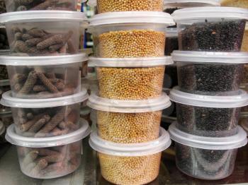 Variety of different spices