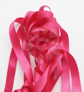 Pink ribbon over white background, design element. Clipping Path included