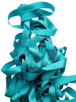 Light blue ribbon isolated on white background. Clipping Path included