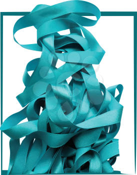 Light blue ribbon isolated on white background. Vector illustration