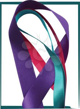 Colorful ribbons over white background, design element. Vector illustration