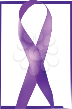 Purple ribbon. General Cancer Awareness. Lupus awareness. Drug Overdose Awareness. Alzheimer's Disease awareness. Vector illustration