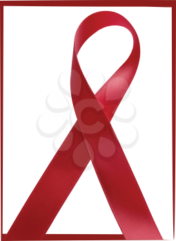 red ribbon aids awareness isolated on white background. Vector illustration
