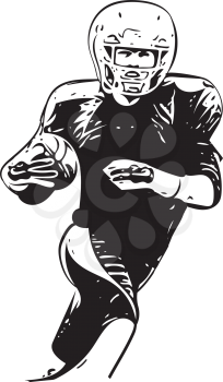 American football player illustration with abstract background