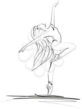 Dance ballerina girl ballet silhouettes vector illustration