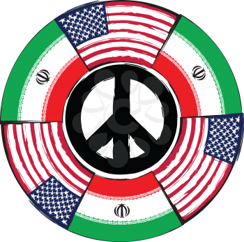 USA and IRAN flags or banner vector illustration