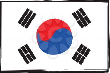 abstract SOUTH KOREA flag or banner vector illustration