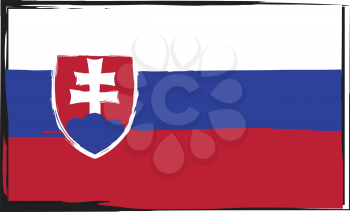 Grunge SLOVAKIA flag or banner vector illustration