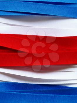 Costa Rica flag or banner made with red, blue and white ribbons