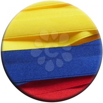 Colombia flag or banner made with Yellow, blue and red ribbons