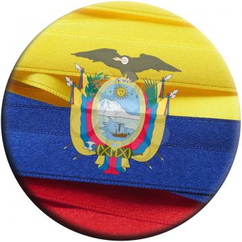 Ecuador flag or banner made with Yellow, blue and red ribbons
