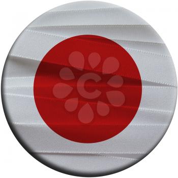 Japan flag or banner made with white and red ribbons