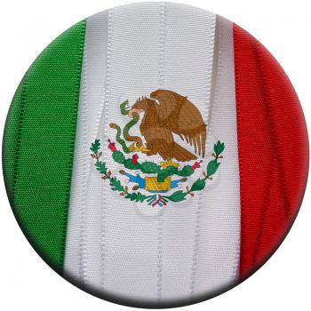Mexico flag or banner made with red, white and green ribbons