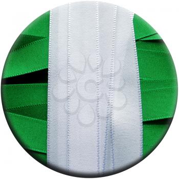 Nigeria flag or banner made with green ribbons