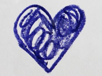 Blue heart shape on white background