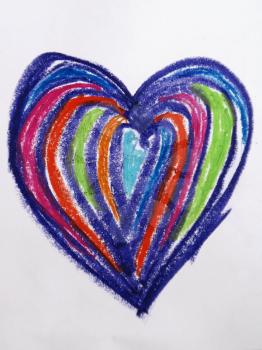 Colorful heart shape on white background