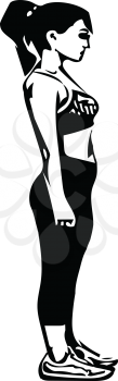 fit young woman in sportswear vector illustration